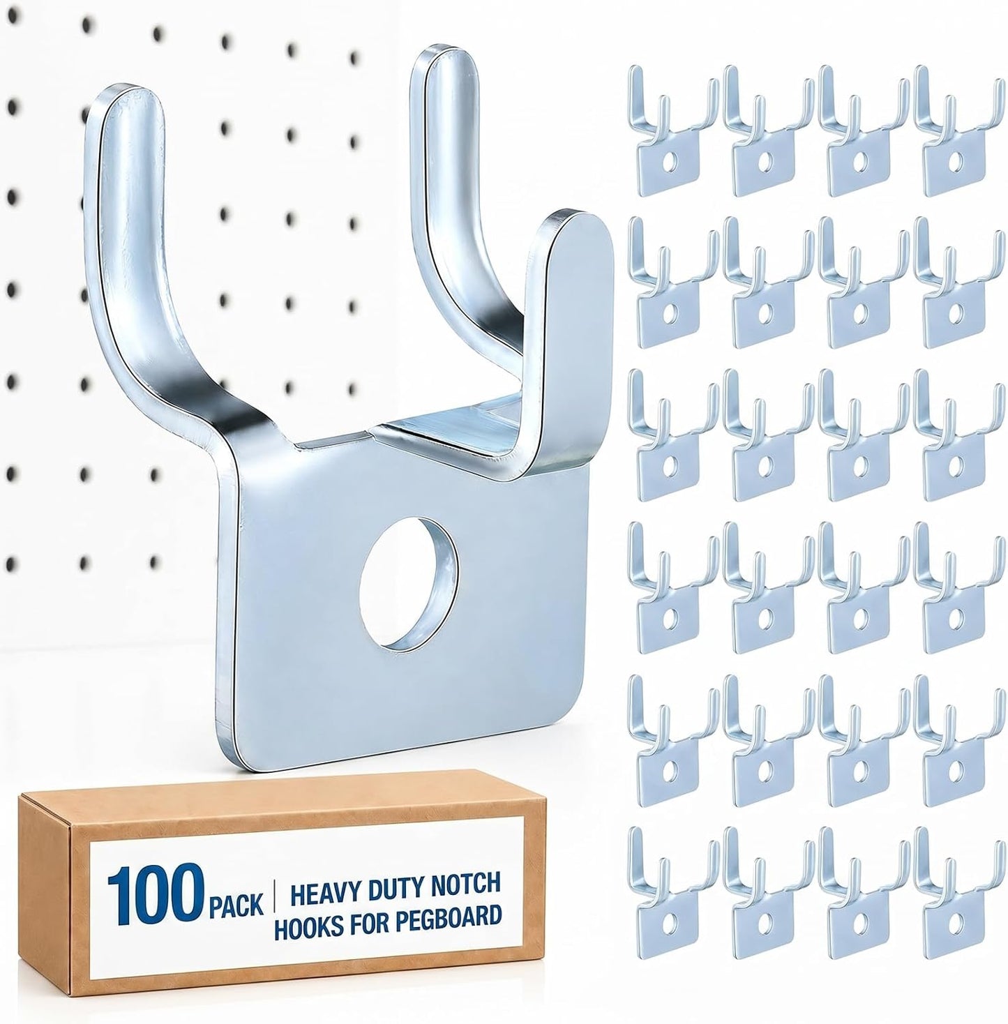 100 Pzas Ganchos Metal Dientes para Perchas Pared Joyería