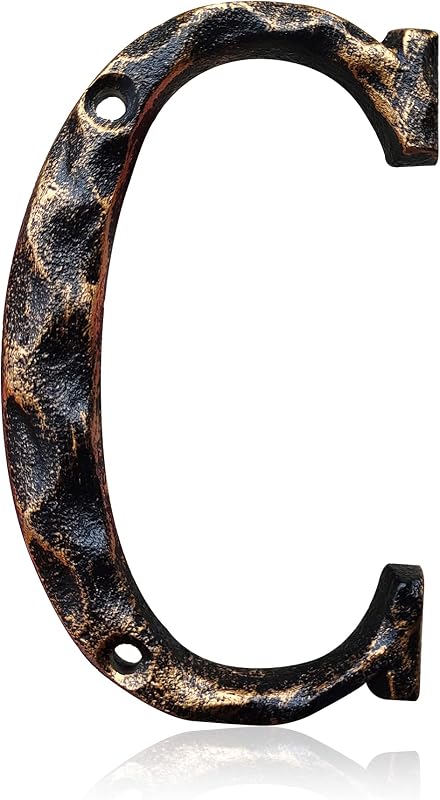 Números de buzón bronce 5pulg hierro fundido letra C
