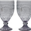 Vasos de mesa con pie ornamental set 4 humo