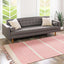 Alfombra área Sophie 2x3" rectangular rosa y blanco
