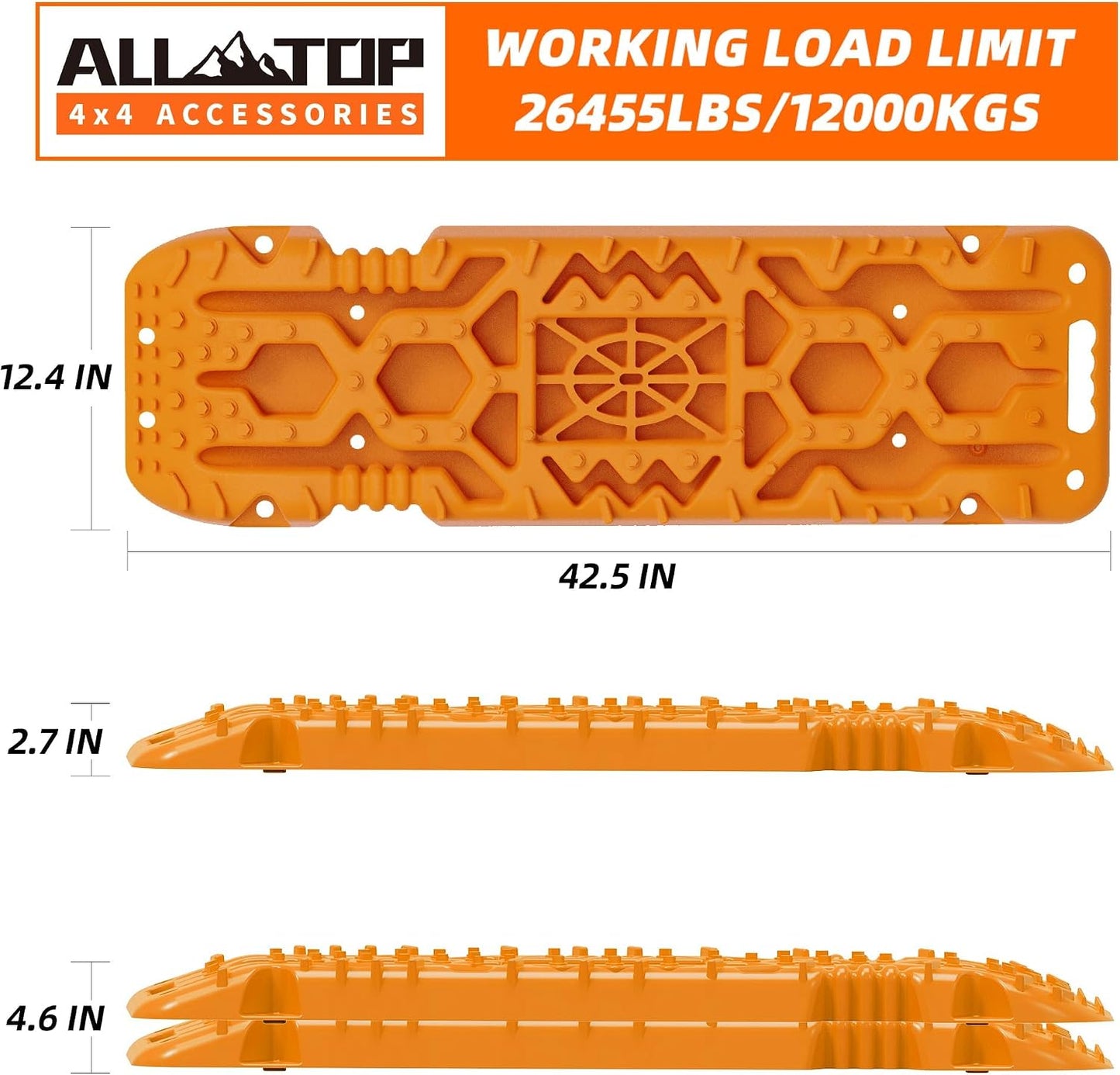 Tablas tracción base gato 2 tableros overlanding naranja