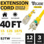 Extensión cable 15A con extremo iluminado 12"