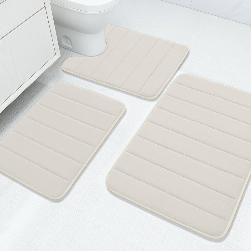 3 Alfombras Baño Espuma Viscoelástica 24x16 30x20