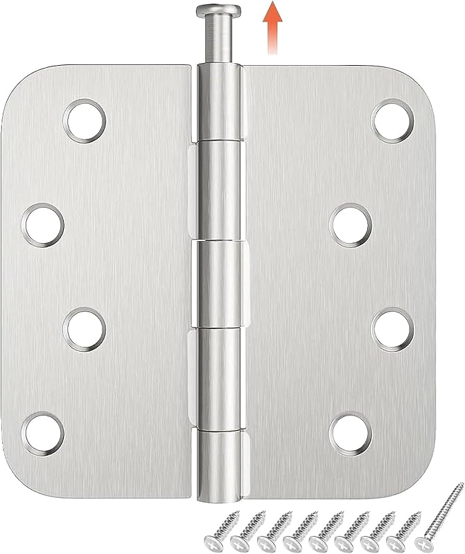 12 Bisagras Níquel Satinado 4" Radio 5/8" Puerta