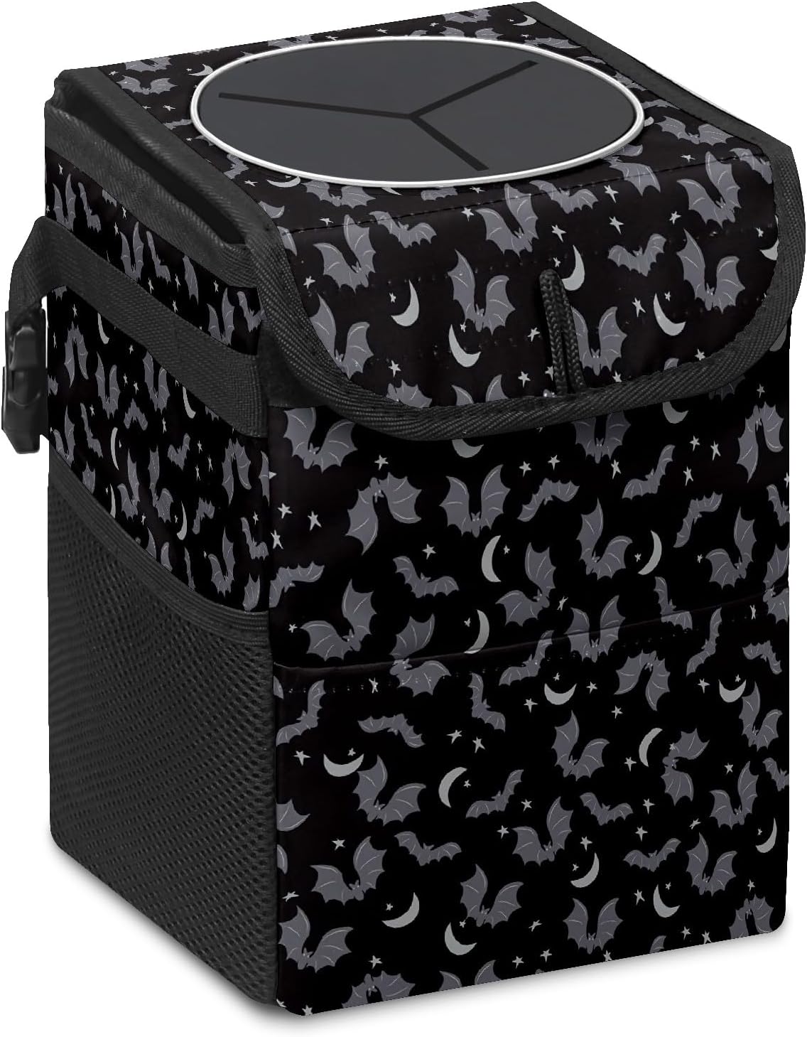 Bote basura auto tapa plegable negro gris reutiliz.