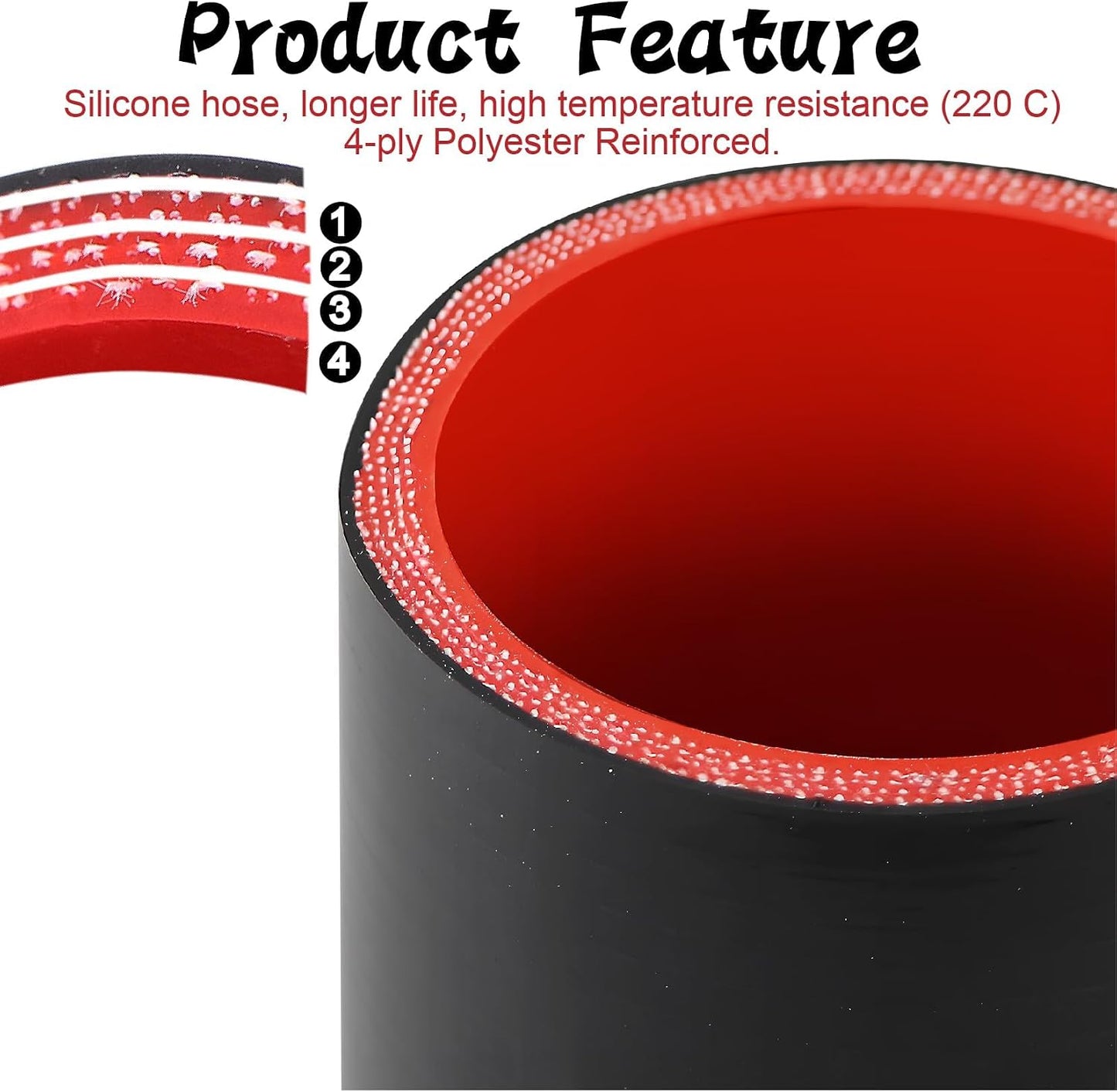 Acoplador manguera silicona 2-1/4" 4 capas alta temp