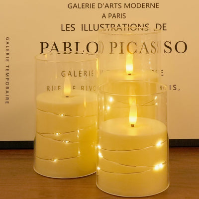 Velas LED parpadeantes 3 velas vidrio seguro hogar boda