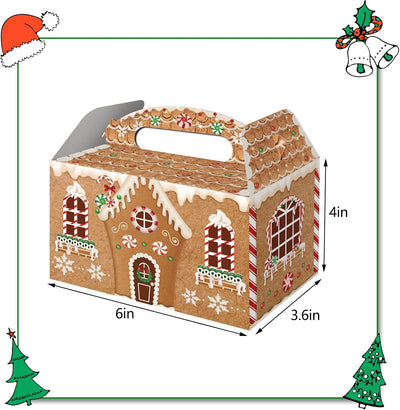 12 Cajas Regalo Navidad Casa Jengibre Galletas Cupcakes