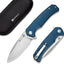 Cuchillo plegable 3.79" hoja 9Cr18MoV mango micarta azul