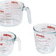 3 Pzas Tazas Medidoras Vidrio para Cocinar
