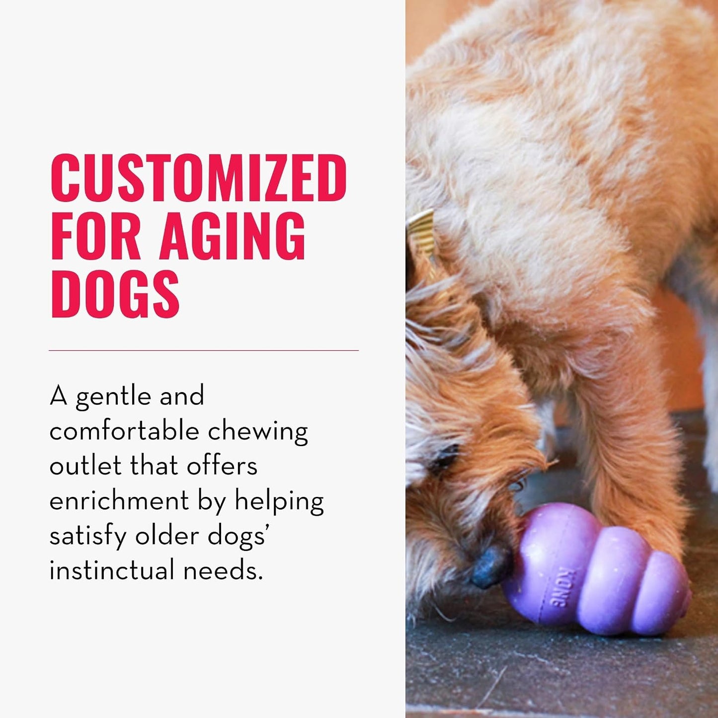 Juguete duradero para perros mayores con goma suave rellenable