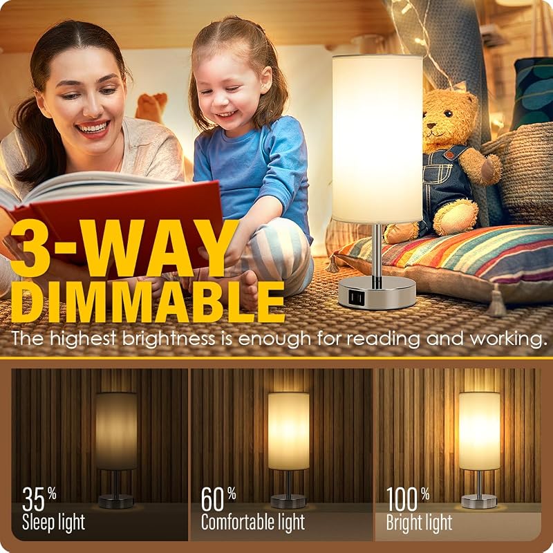 Lámpara de noche con USB control táctil 3 vías set 2