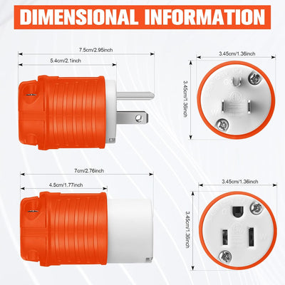 16 Conectores Extensión 15A 5-15P ETL Rojo
