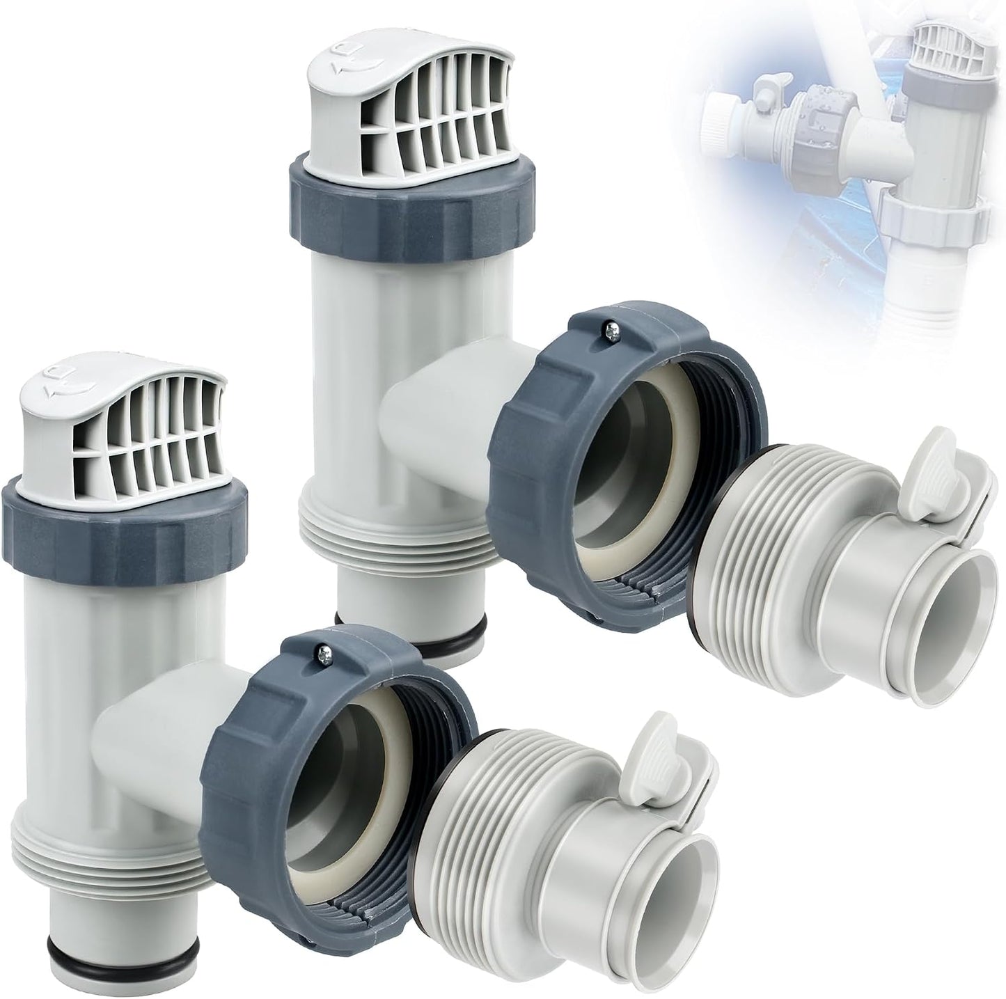 Válvula émbolo manguera dividida dual adaptador B para Intex