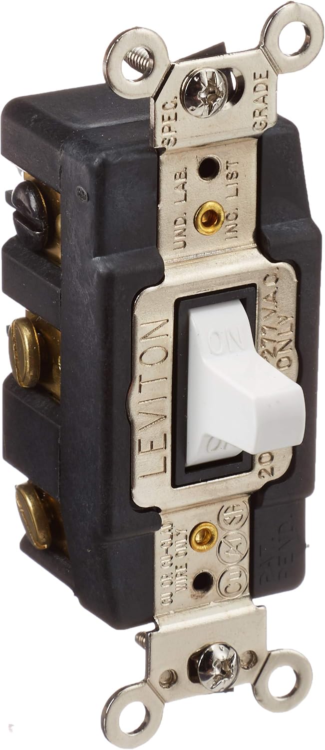 Interruptor CA doble polo 20A 120/277V blanco