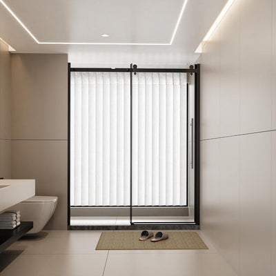 Puerta ducha deslizante 60x72pulg vidrio templado aluminio