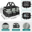Bolsa limpieza con divisor plegable asas correa gris