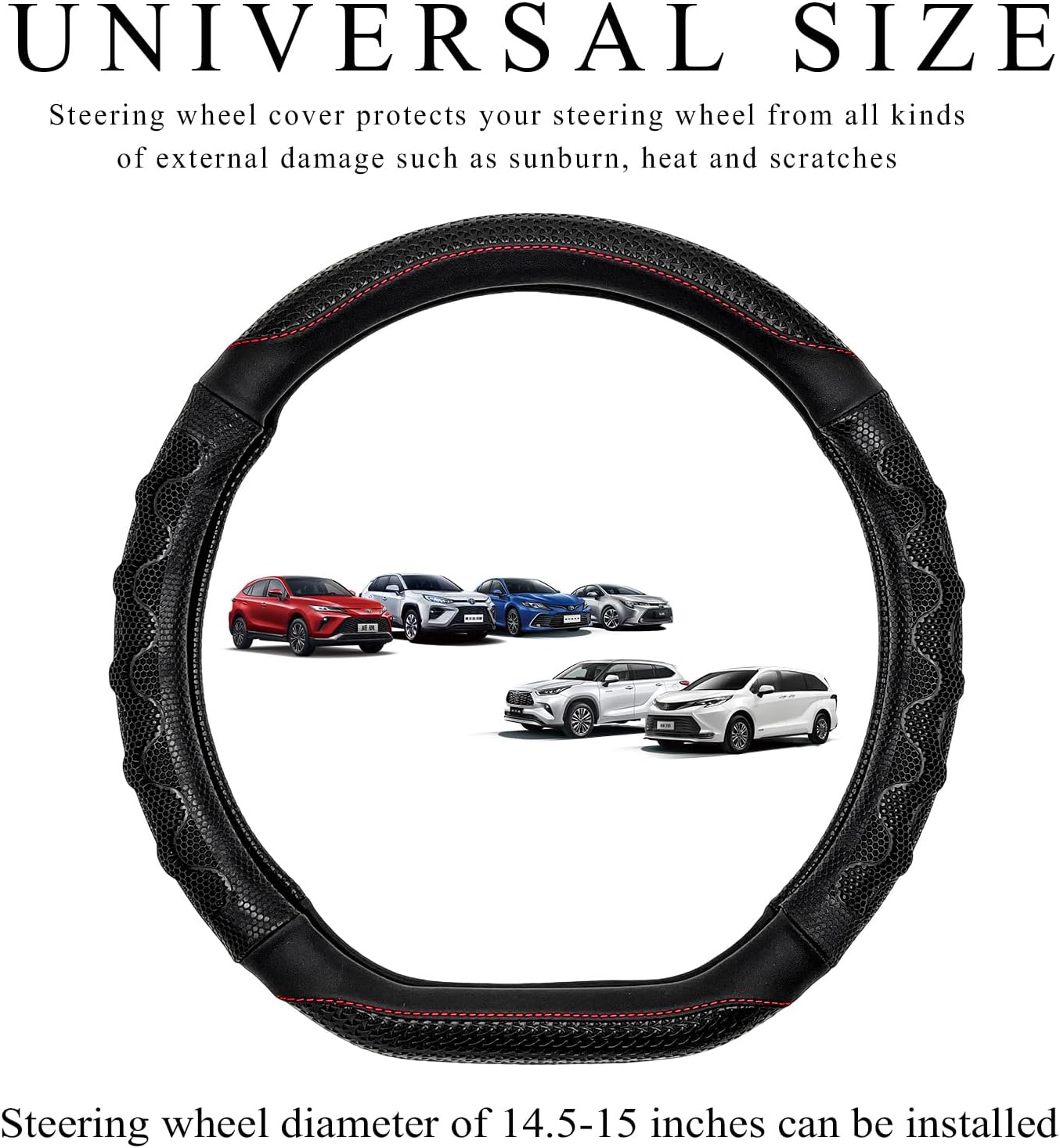 Funda volante antiderrap 15" diseño panal 3D universal