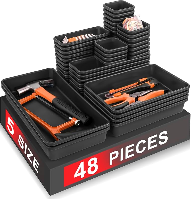 Organizador cajones 48pcs 5 tamaños herramientas garaje