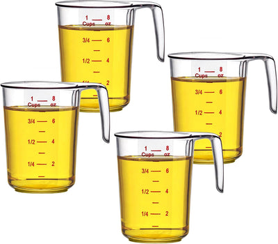Taza medidora plástico 8oz set 4 grado alimenticio irrompible