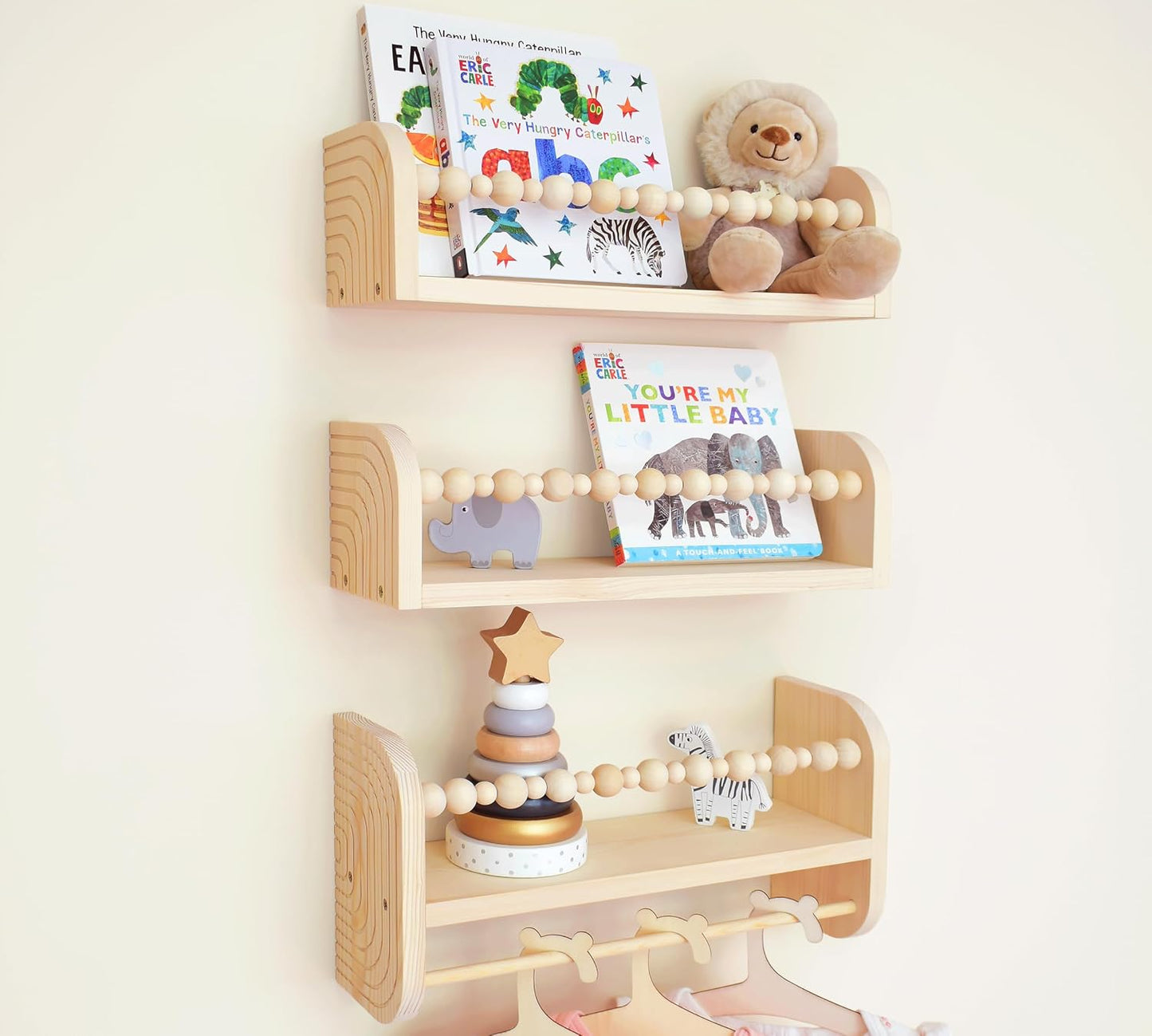 Estantes flotantes para libros madera pino set 3