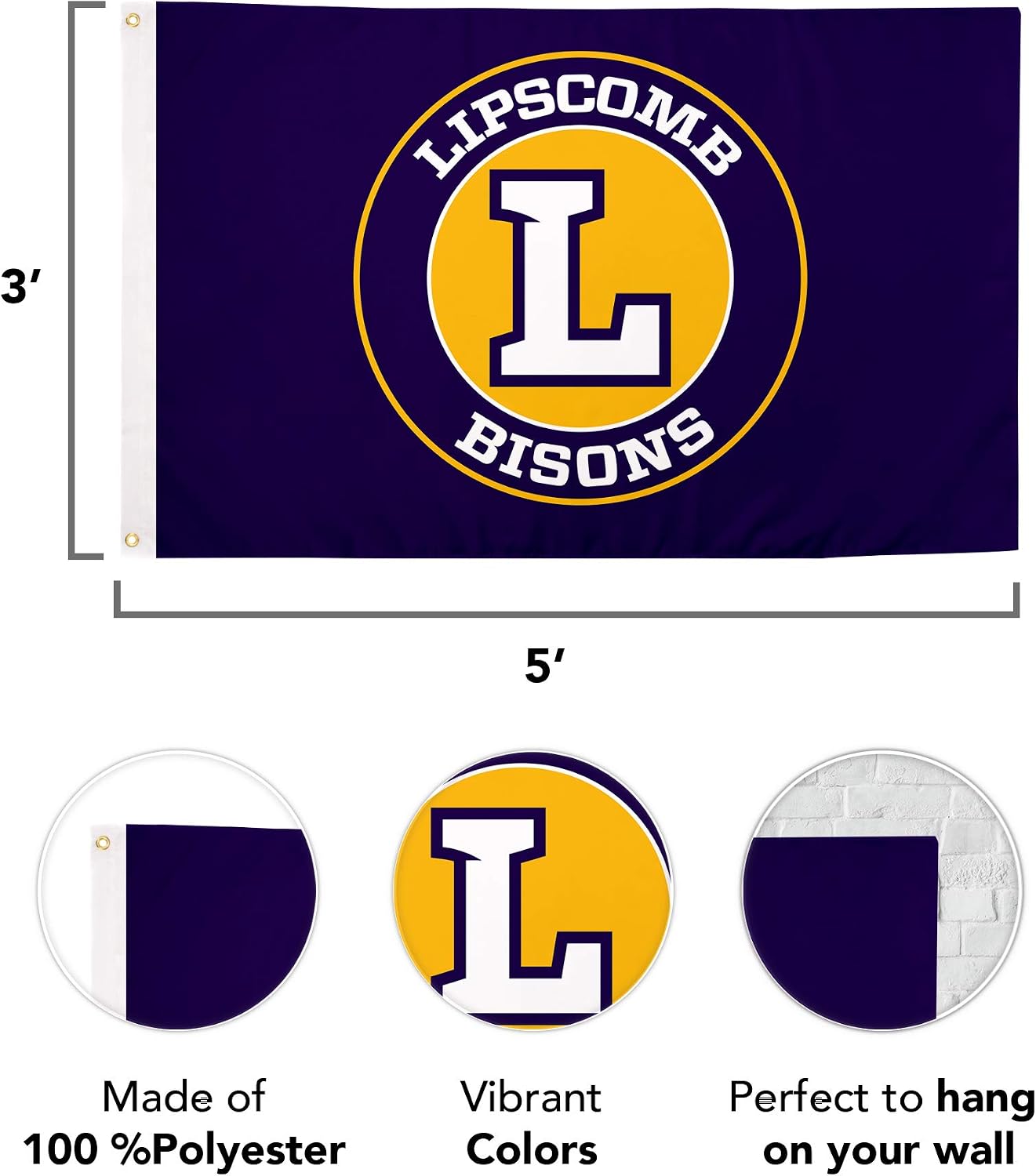 Bandera bisontes 3x5ft tela poliéster interiores exteriores