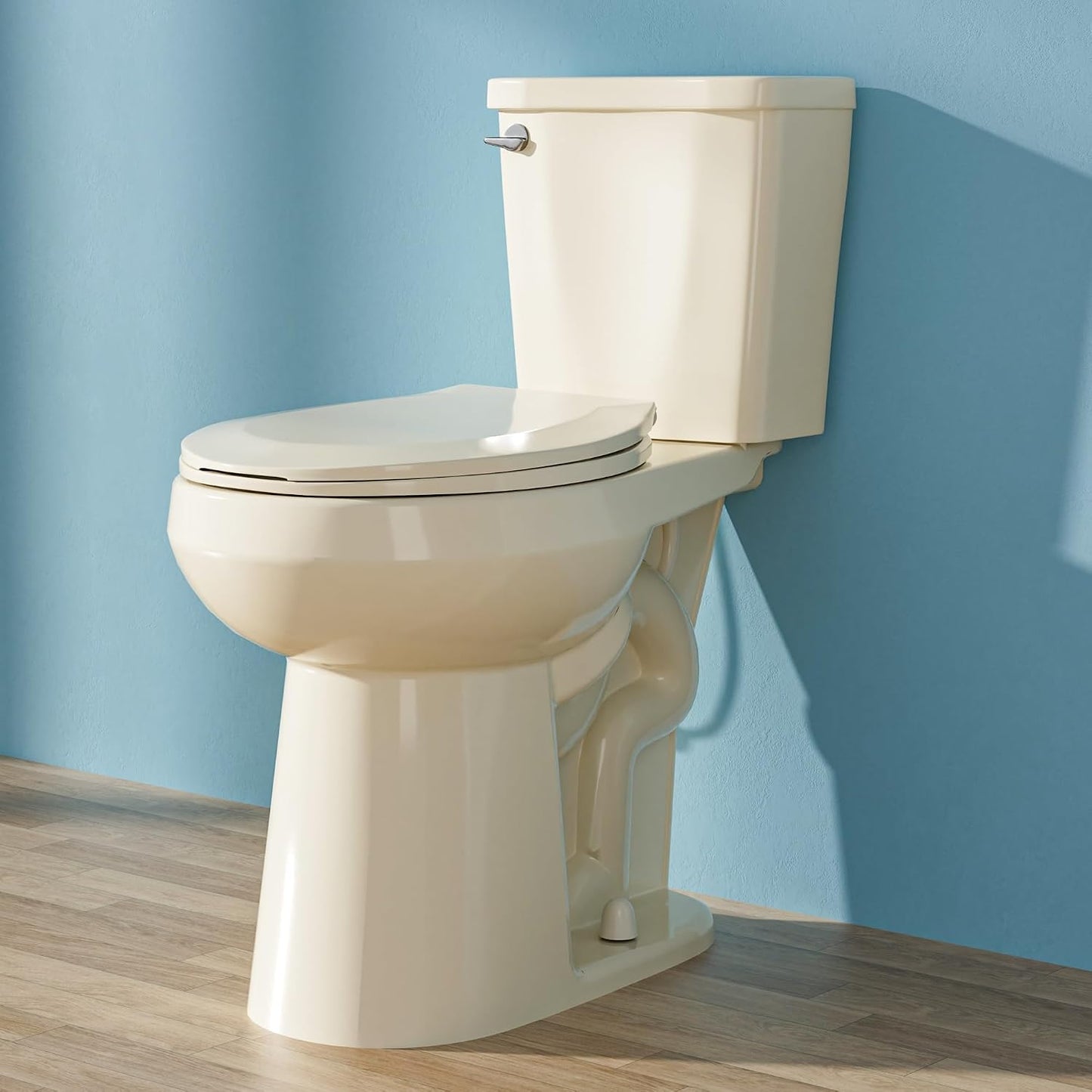 Inodoro alto compacto 21pulg para baño pequeño color hueso