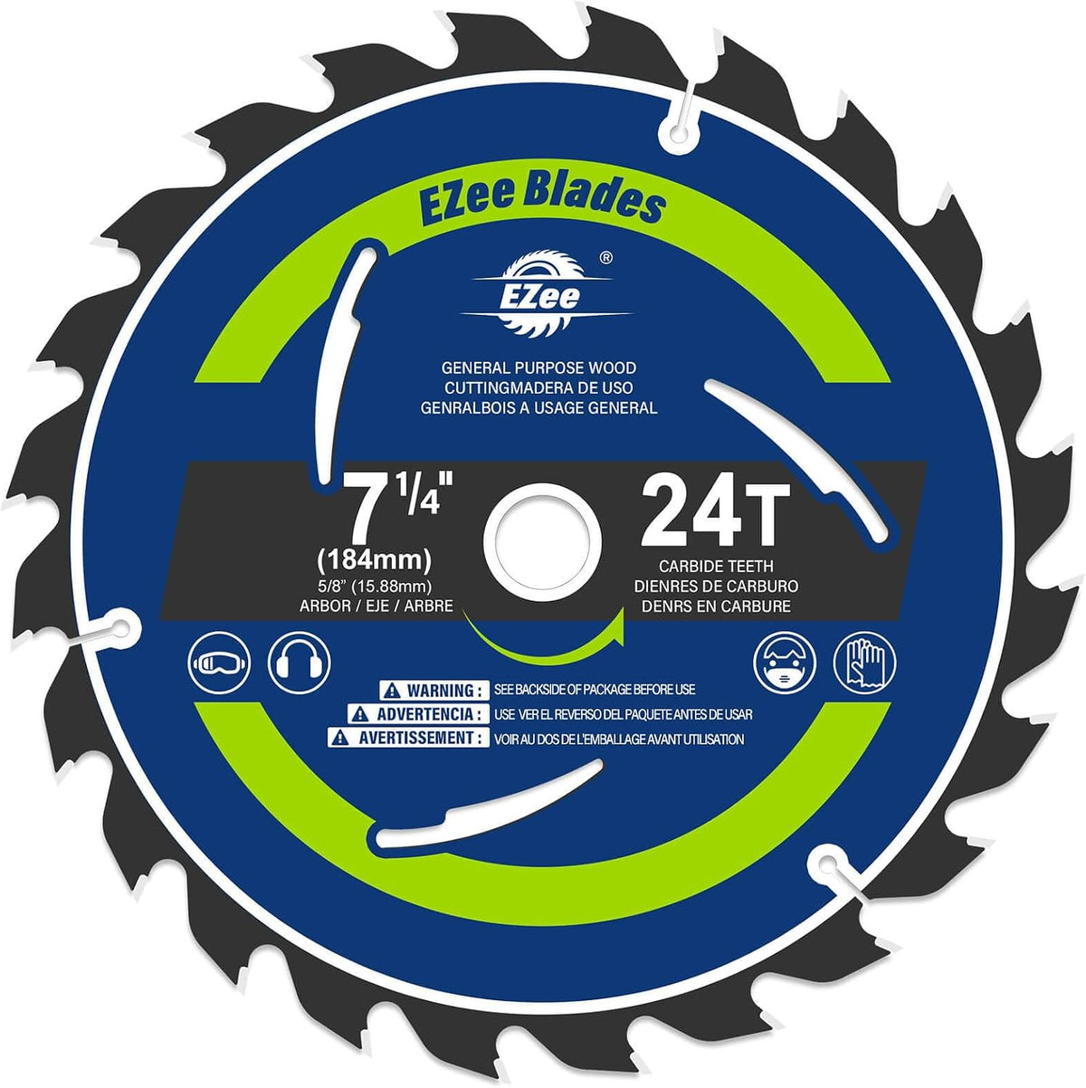 Sierra circular 7-1/4 pulg 24 dientes TCT corte fino 8300 RPM