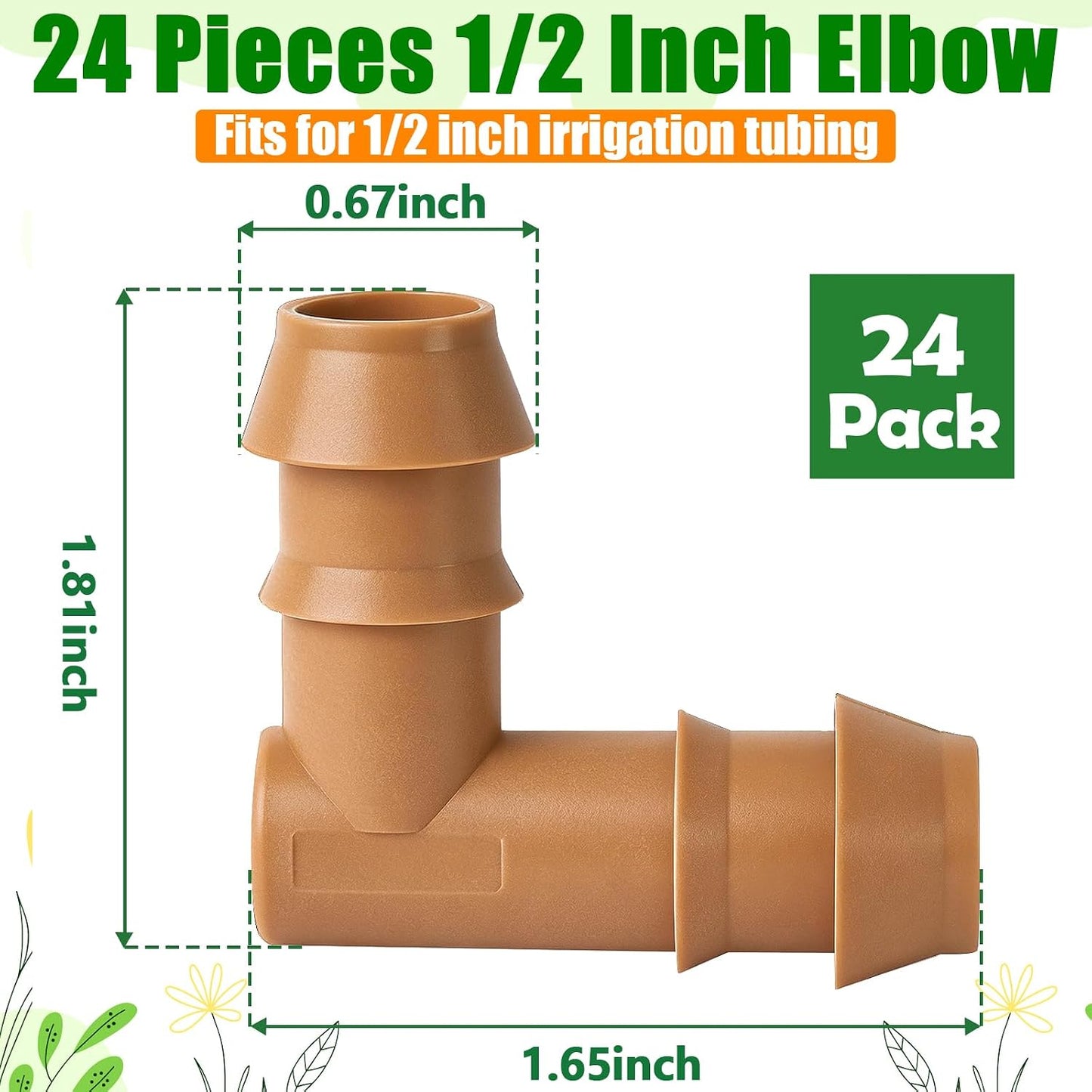 24 Pzas Accesorios Riego Goteo Conectores 1/2pulg