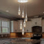 6 Luces Colgantes LED Regulables Cristal Plateado