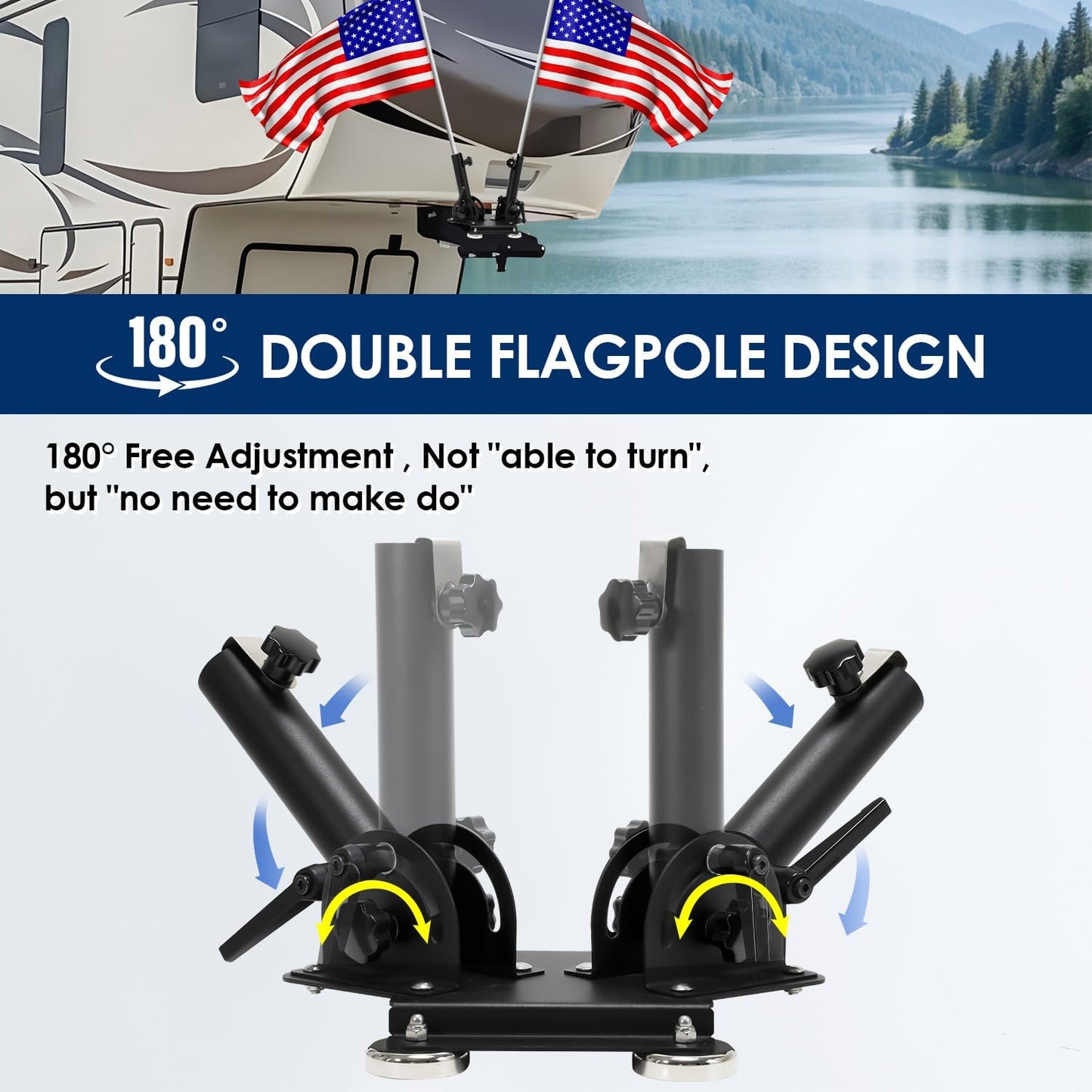 Soporte magnético poste bandera RV ajustable