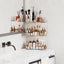 Organiz. esquinero baño 3 niveles soportes cepillos maquillaje