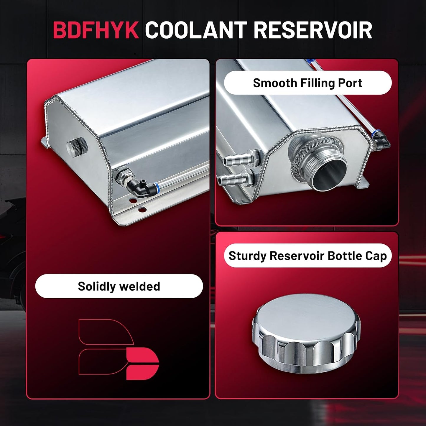 Tanque expansión refrigerante aluminio 2L universal plata