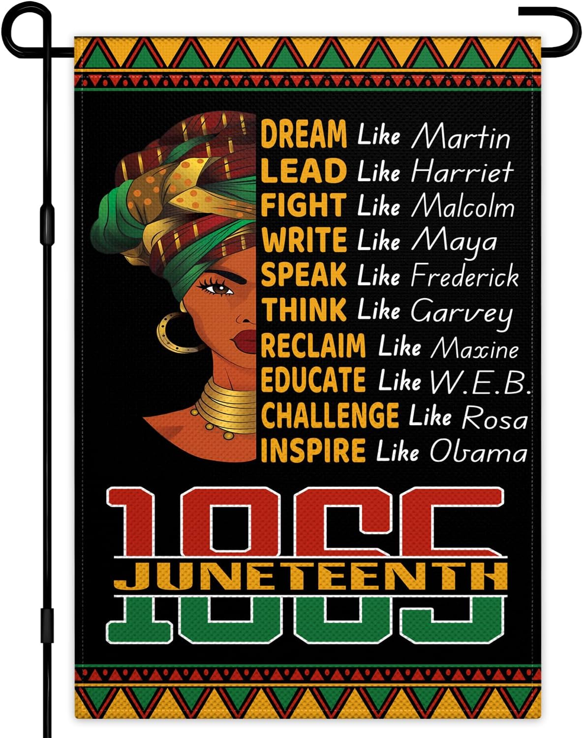 Bandera jardín 12x18pulg doble cara emancipación afroamericana