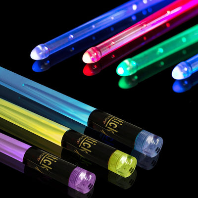 Baquetas iluminadas recargables 15 colores para niños y bateristas