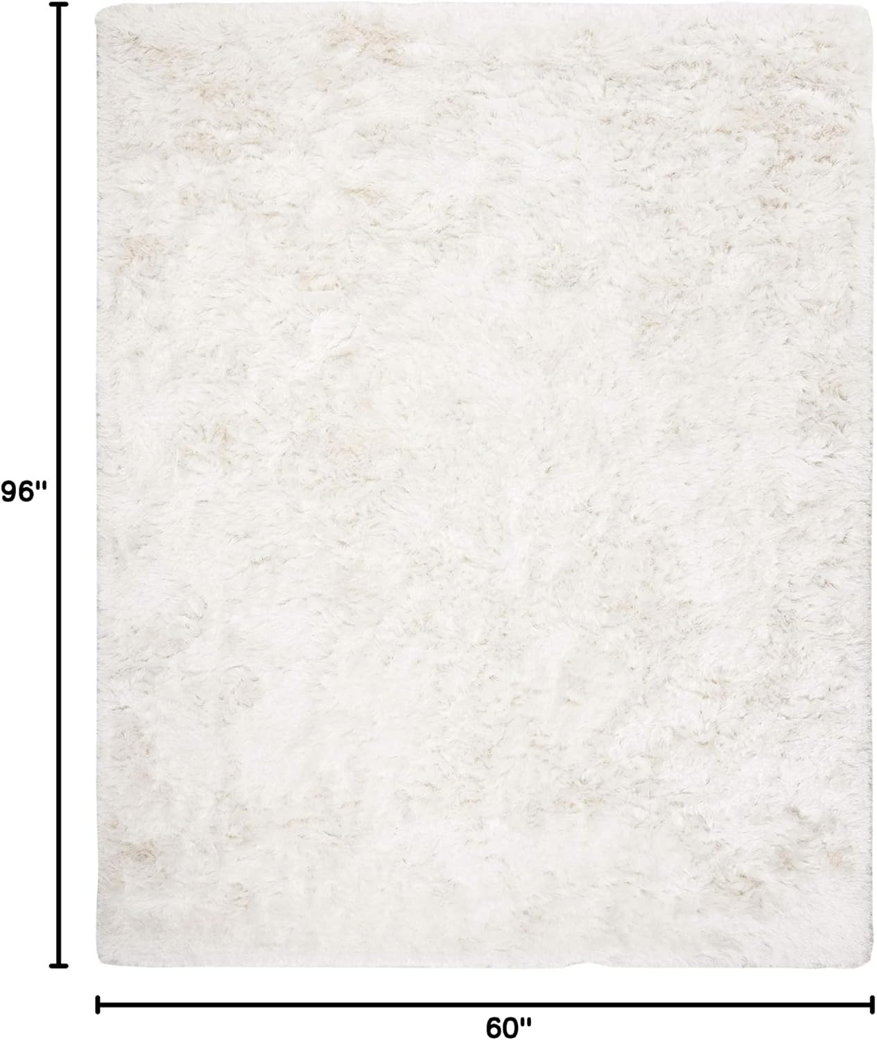 Alfombra área 5x8ft marfil hecha a mano 2.4pulg