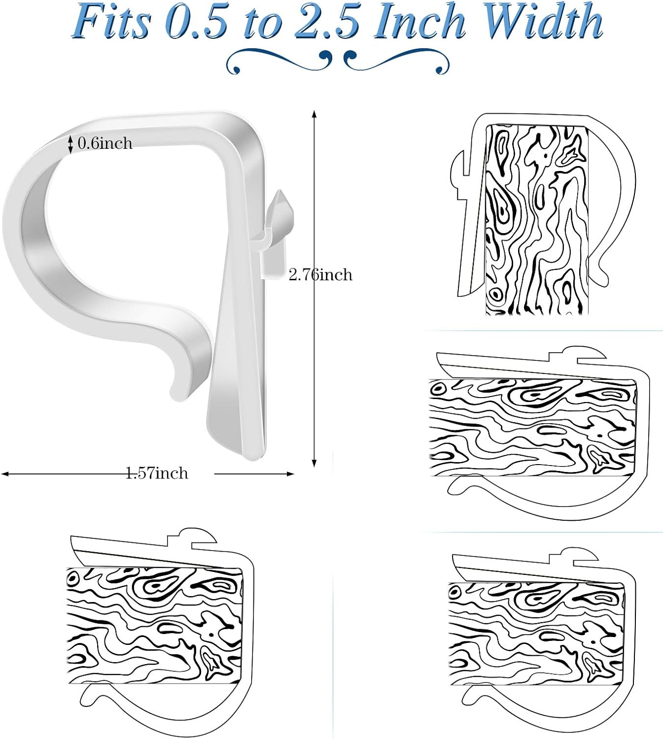 36 Clips Iglesia con Gancho Plástico Resistente Decoración