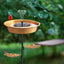 Bañera pájaros metal cobre antiguo 11.5pulg comedero jardín