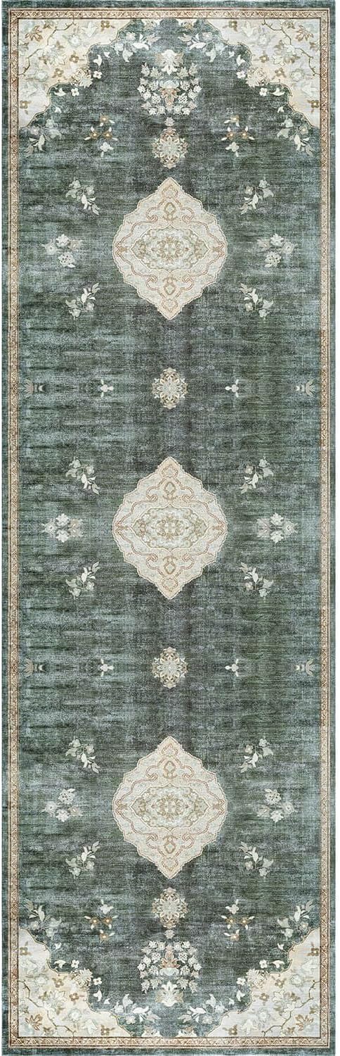 Alfombra antiderrap Boho Medallón Floral 2x7