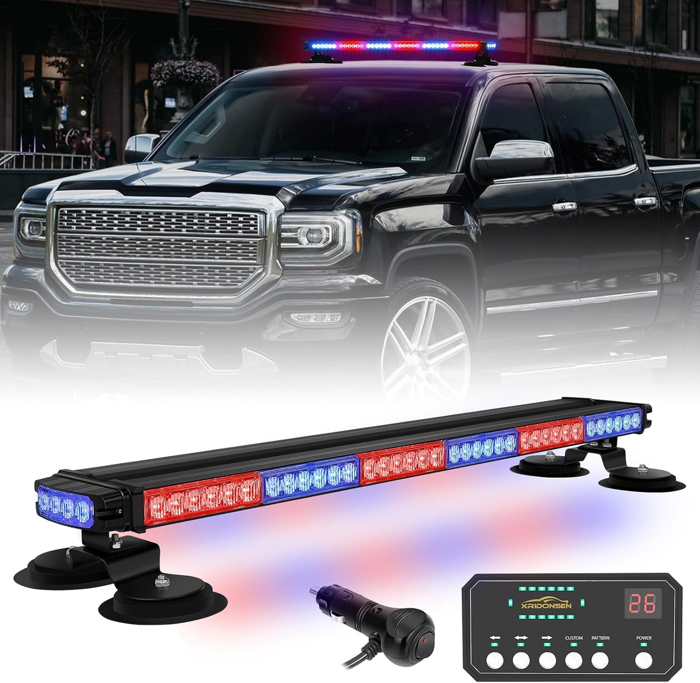 Barra luz estroboscópica techo 80 luces LED magnéticas