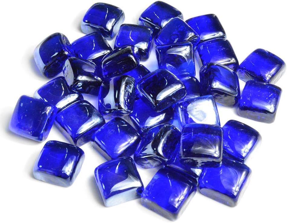 Cubos vidrio ignífugo 1" chimenea azul cobalto