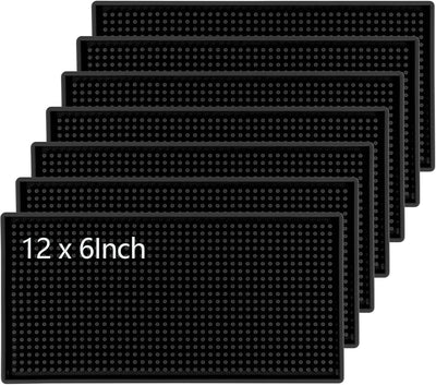 7 Tapetes PVC 12x6pulg Antideslizantes Negro Barra