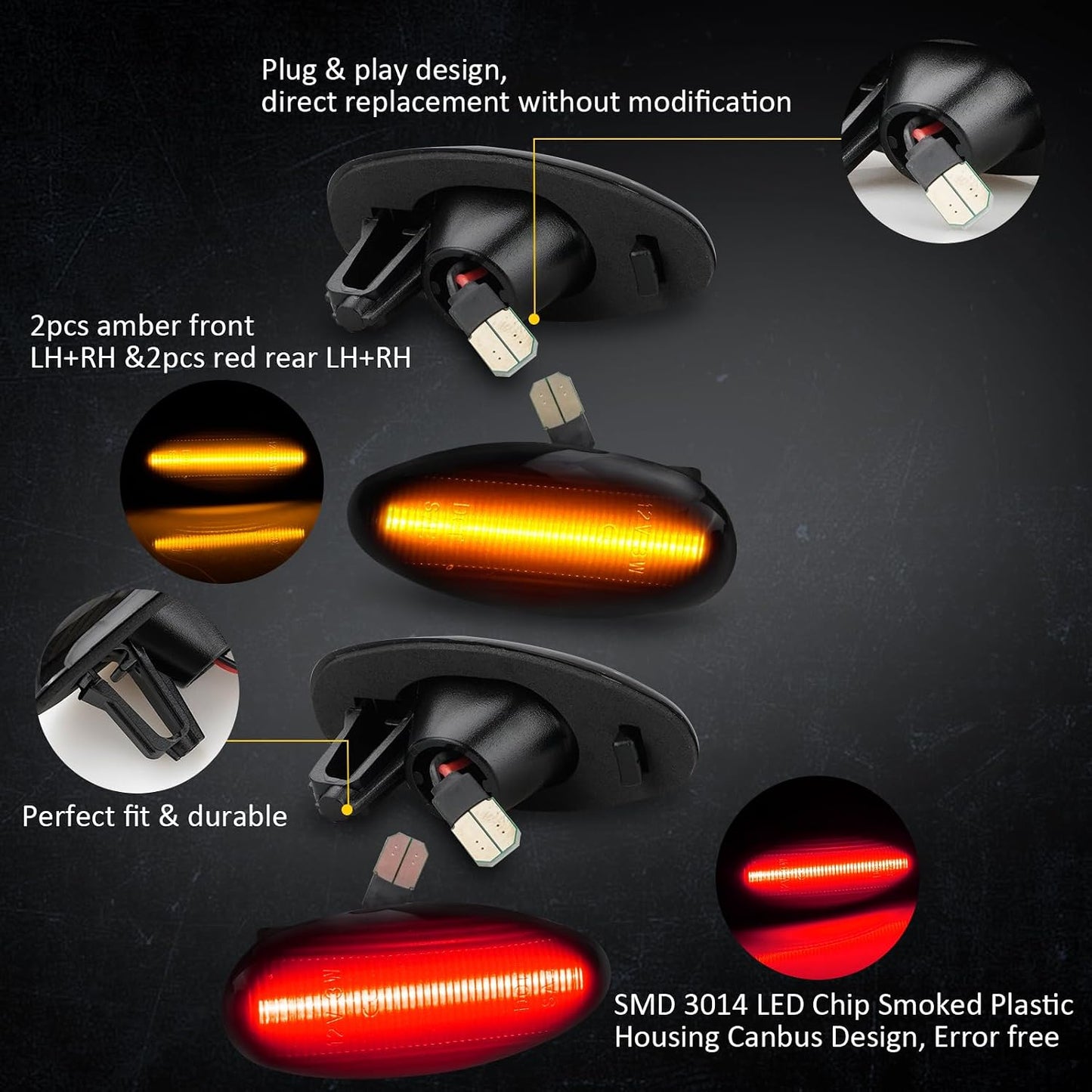 Luces LED doble cara Chevy Silverado GMC Sierra 2014 rojo