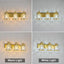 Lámpara tocador baño 3 luces dorada con accesorios cristal