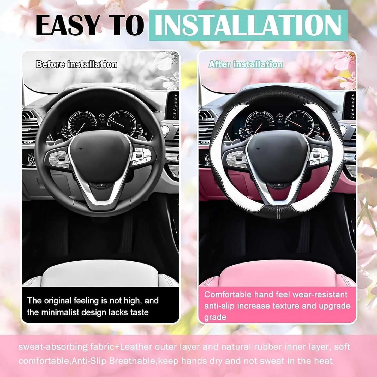 Funda volante auto PU antiderrap universal cómoda