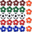 24 Bolas Futbolín 1.260pulg Multicolor Oficiales