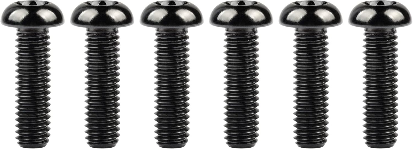 Cabeza botón titanio Torx M6x20mm pack 6 negro
