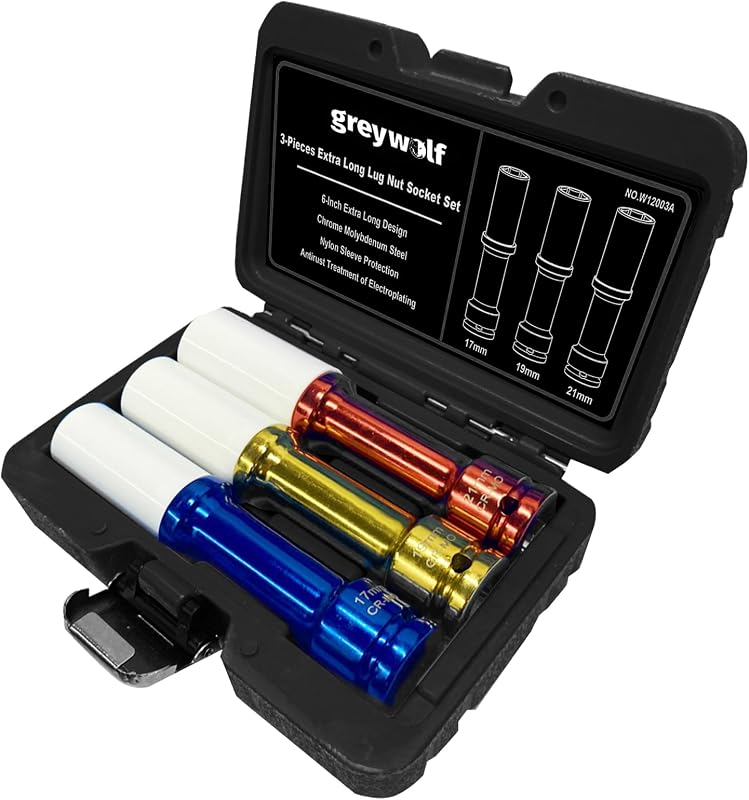 Set 3 llaves tuerca 1/2" impacto extra largo