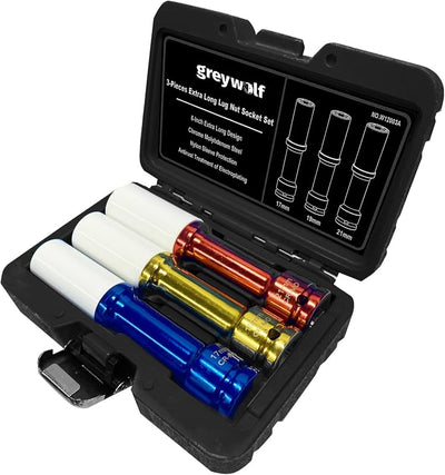 Set 3 llaves tuerca 1/2" impacto extra largo