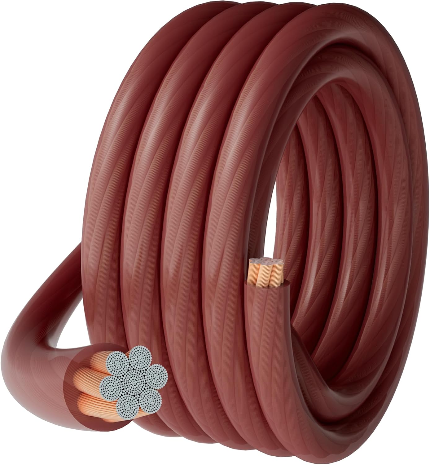 Cable tierra cobre 4 AWG 15pies marrón flexible coche